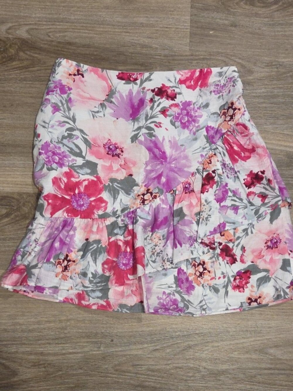 Mini Skirt in Pink, Purple & Green Size 8